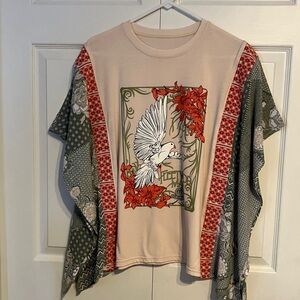Upcycled Fleetwood Mac Tee turned Poncho